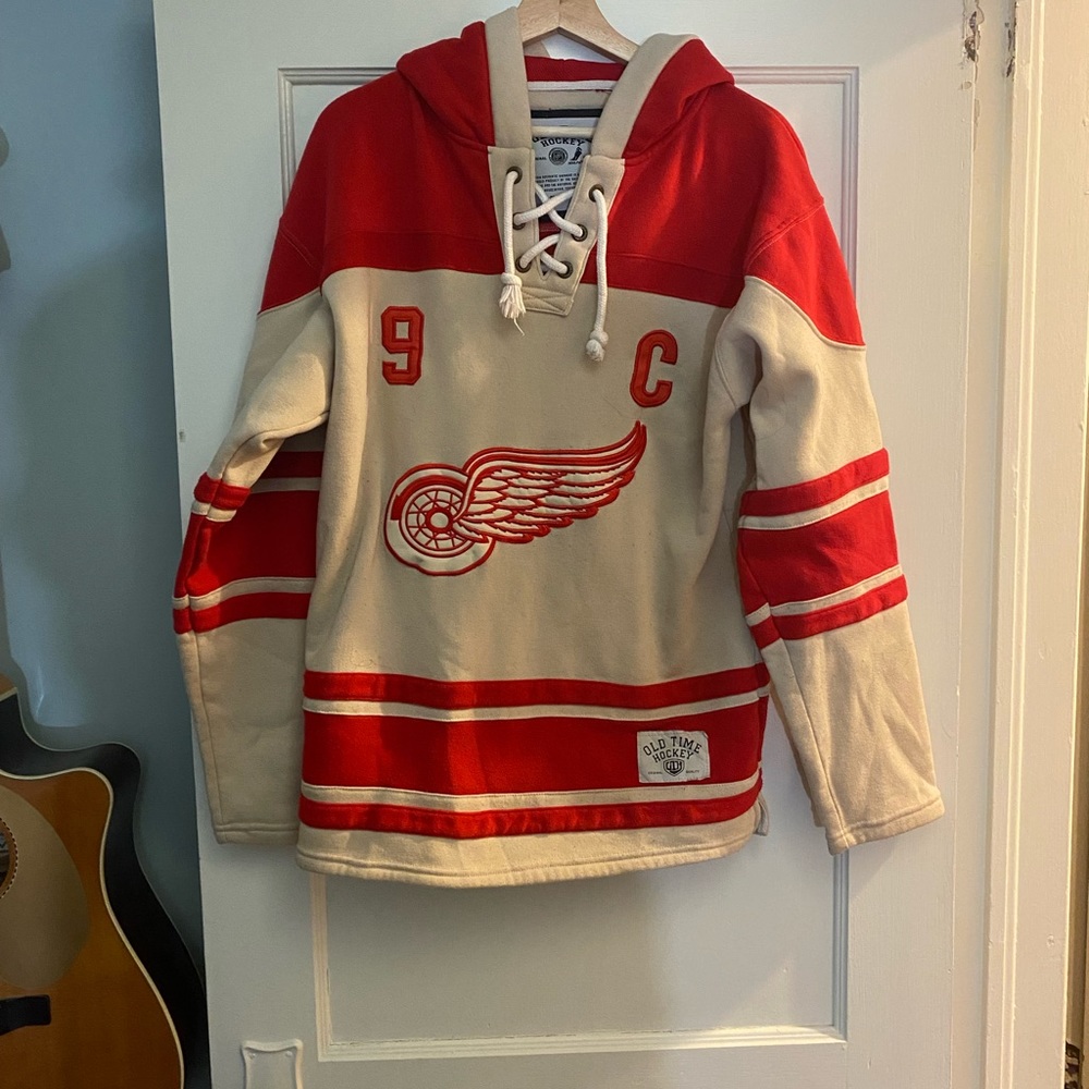 NHL Detroit Red Wings Geordie Howe Hockey Hoodie Sweatshirt Size Medium
